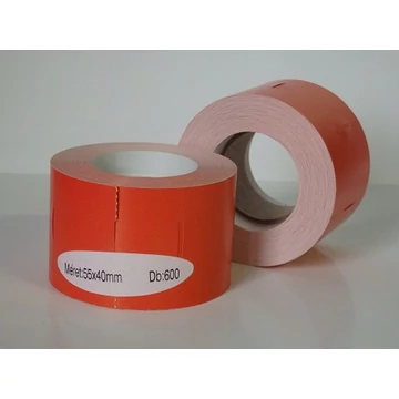 Címke karton termó 55x40 mm  600/tek. PIROS (külső)